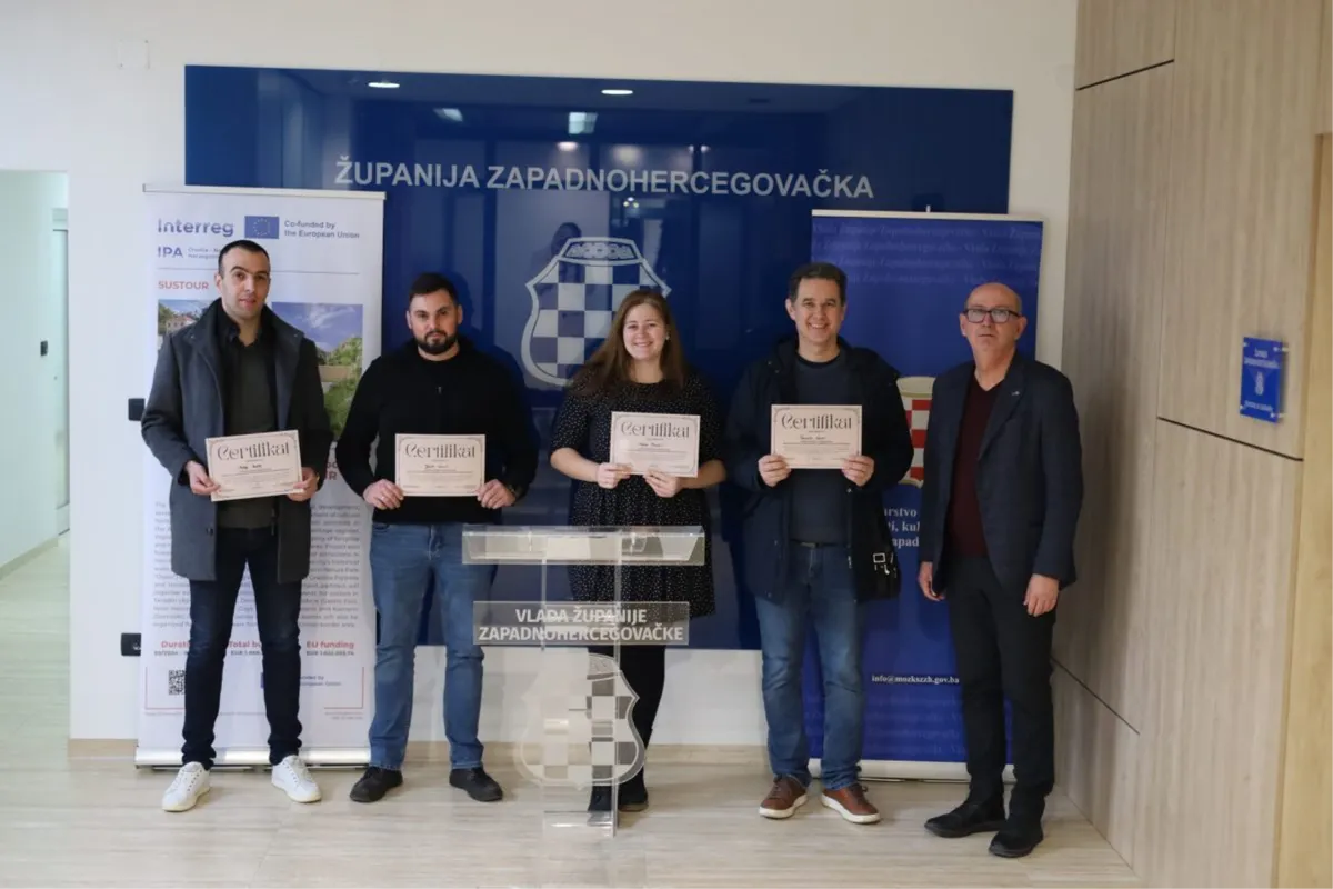 Dodijeljeni certifikati polaznicima radionice Razvoj inovativnih turističkih ponuda temeljenih na lokalnoj baštini ŽZH