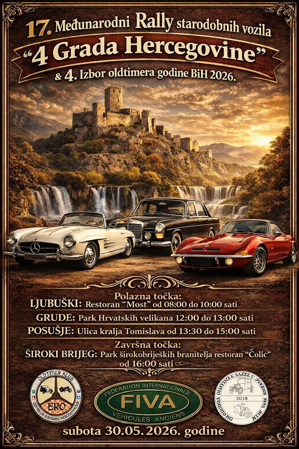 Spektakl na hercegovačkom asfaltu: Stiže 17. Međunarodni rally starodobnih vozila i Izbor oldtimera godine! 2