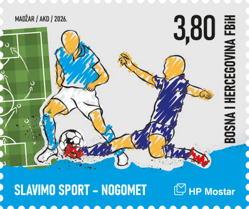 Nogomet na markama Hrvatske pošte Mostar