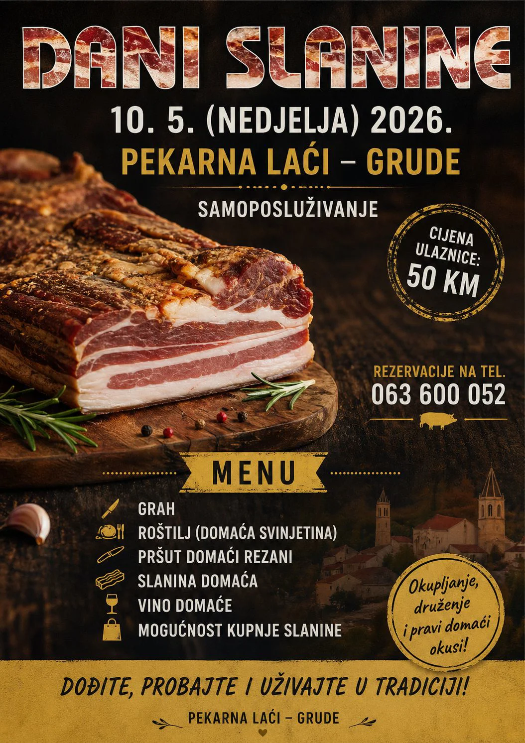 Ove nedjelje Pogana Vlaka je mjesto gastronomskog spektakla: Dani slanine kod Laćija 1
