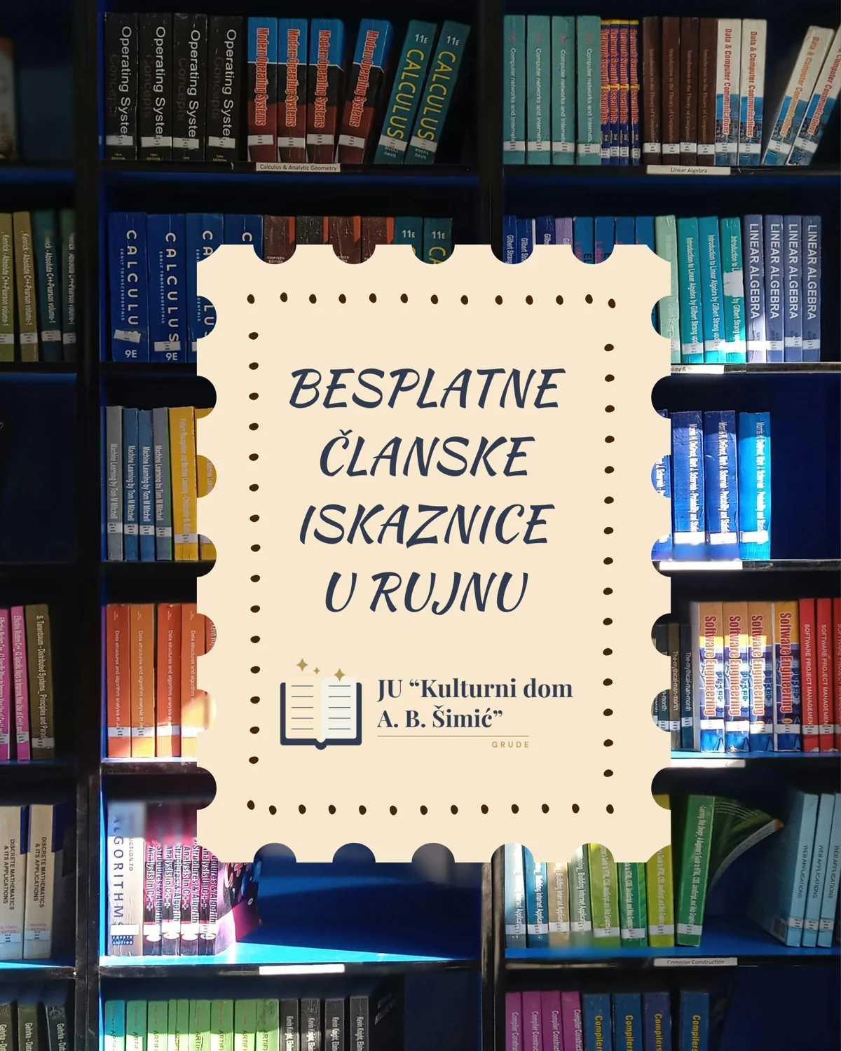 Učenici i studenti u rujnu mogu besplatno postati članovi knjižnice Kulturnog doma u Grudama