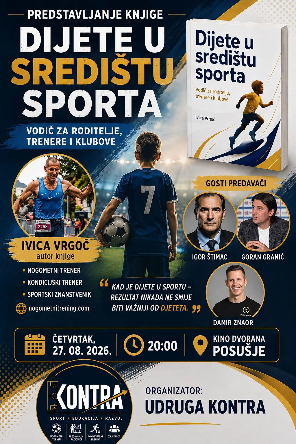 NAJAVA: Predstavljanje knjige ''Dijete u središtu sporta – vodič za roditelje, trenere i klubove'' autora Ivice Vrgoča