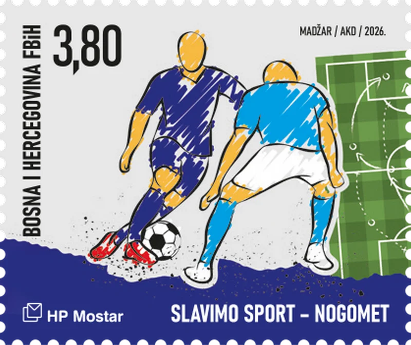 Nogomet na markama Hrvatske pošte Mostar 1