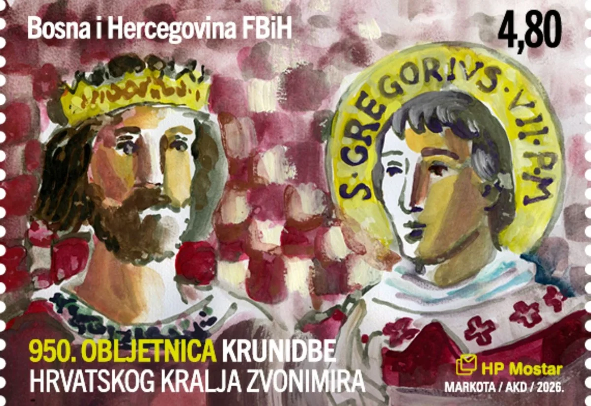 Kralj Zvonimir na novoj poštanskoj marki HP Mostar