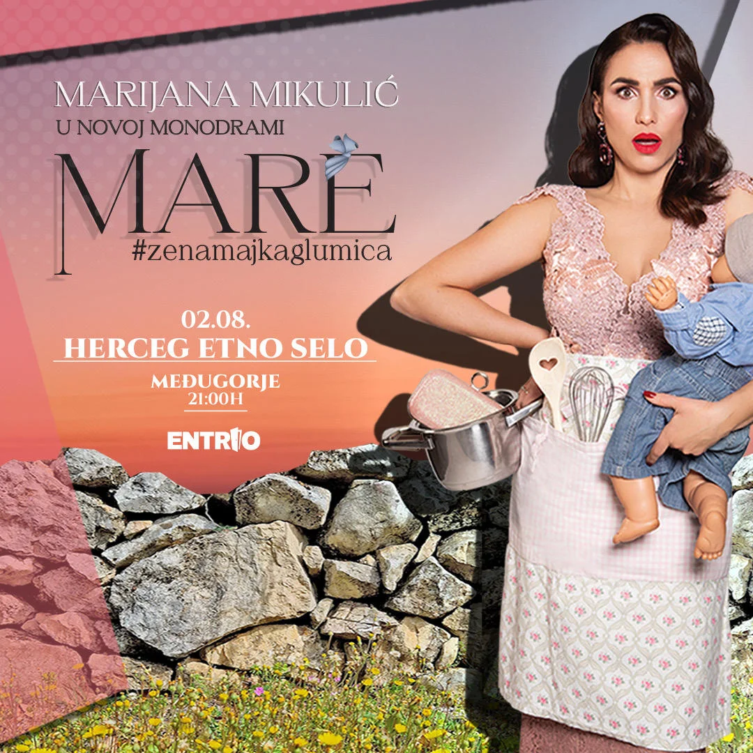 MARE hara Hercegovinom: Nakon rasprodanih izvedbi u Mostaru, Marijana Mikulić ove nedjelje stiže u Međugorje s hit predstavom "MARE #ženamajkaglumica"