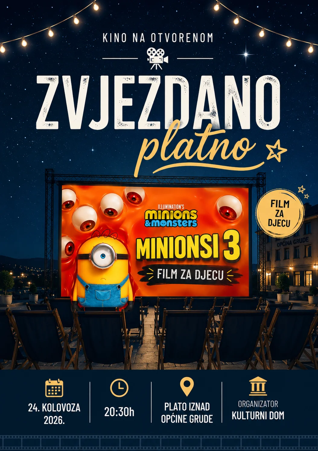 Zvjezdano platno u Grudama: Minionsi 3 stižu na kino pod otvorenim nebom 1